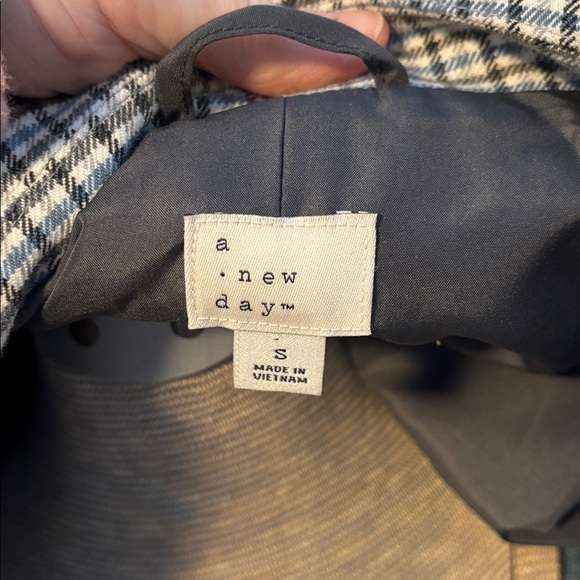 A New Day Blue & Charcoal Plaid Single Breast Blazer - Picture 9 of 13